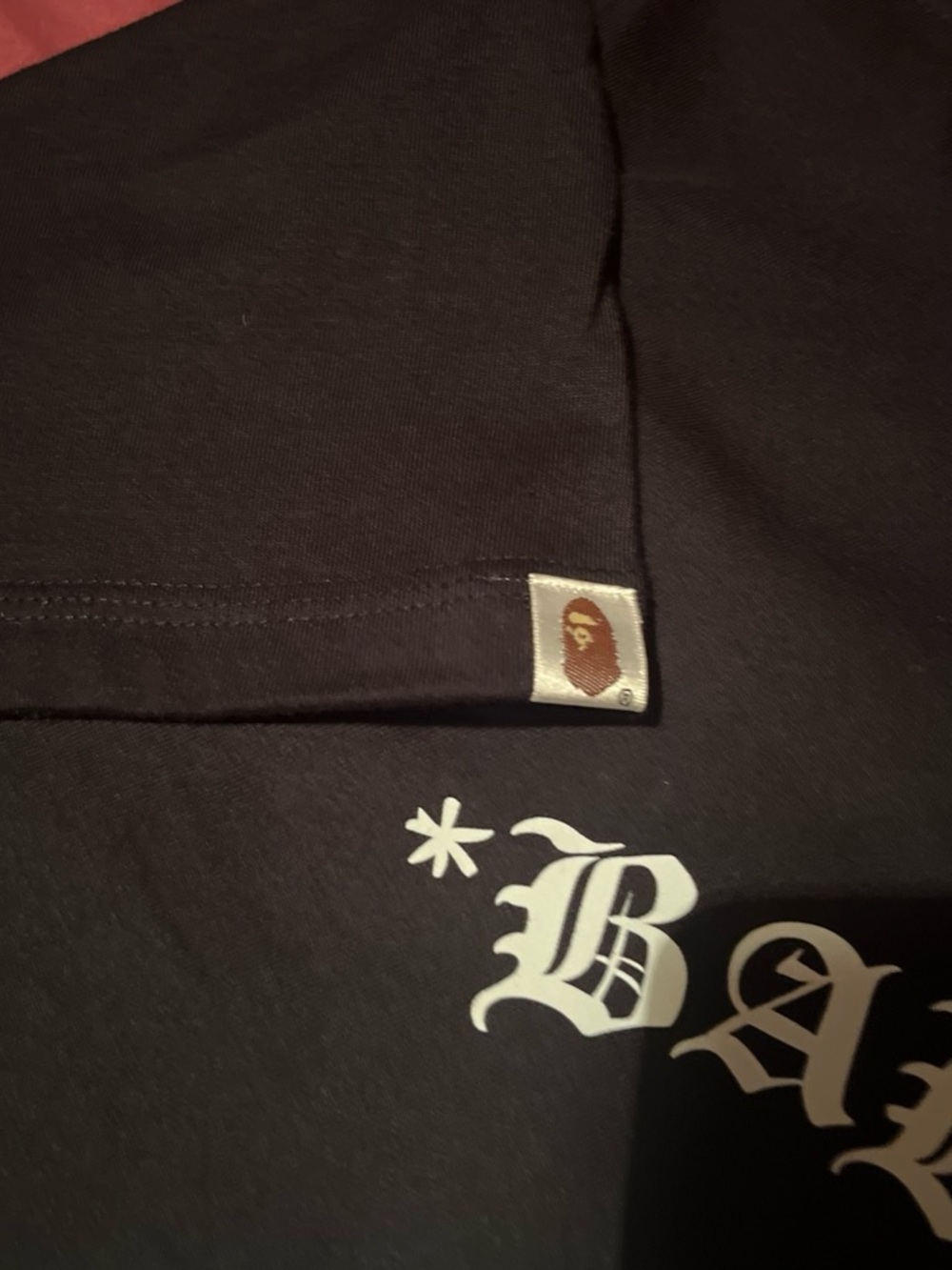 Bape Black T-Shirt with White Graphic Logo